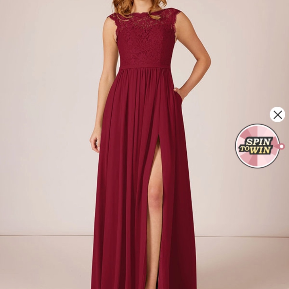 Azazie Arden Bridesmaid Dress (Red/Burgundy)